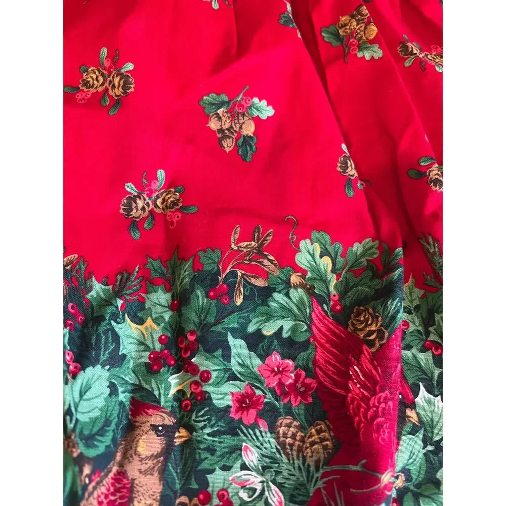 Vintage Cardinal Christmas Half Apron